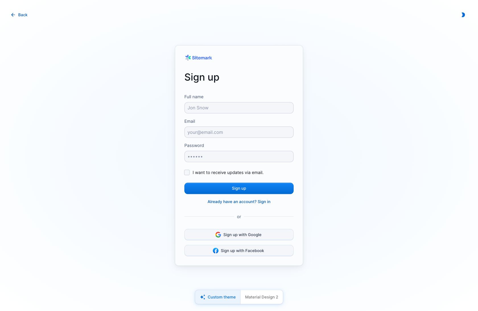 Sign-up